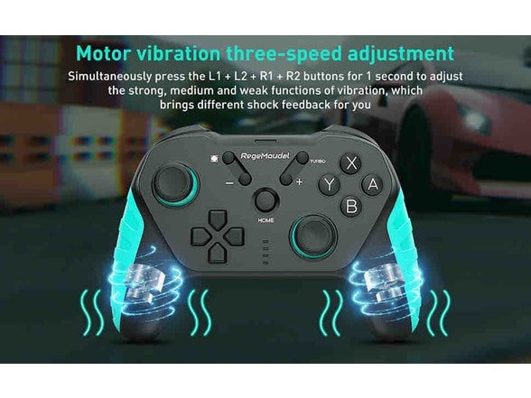 REGEMOUDAL WIRELESS PRO CONTROLLER COMPATIBLE WITH NINTENDO SWITCH - BLACK/BLUE - Like New