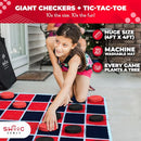 SWOOC GAMES 2-IN-1 VINTAGE GIANT CHECKERS & TIC TAC TOE GAME MAT 4FT X 4FT Like New