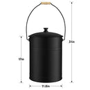 AMAGABELI GARDEN & HOME Ash Bucket Lid Outdoor and Indoor Coal Bucket - Black - Like New