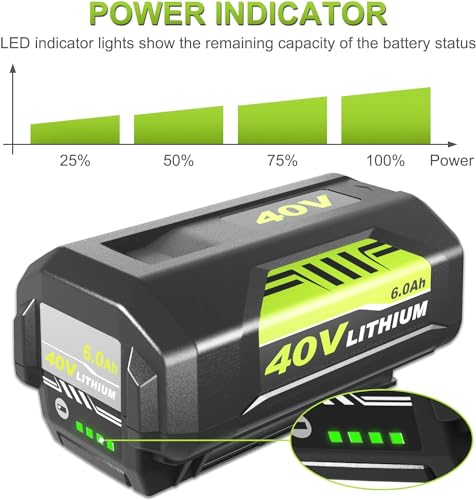 ENERMALL 6.0AH REPLACEMENT FOR RYOBI 40V BATTERY LITHIUM COMPATIBLE RYOBI - Like New