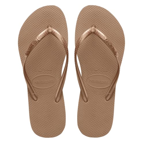 HAVAIANAS WOMEN'S SLIM SEASON FLIP FLOP - SIZE: WOMEN 6 (EU W37/38) - ROSE GOLD - Brand New