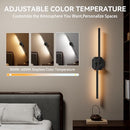 HUNHUN BATTERY OPERATED WALL SCONCE, USB RECHARGEABLE, BD730 - BLACK - Brand New