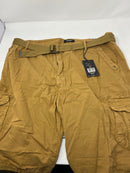 BLU ROCK MEN'S DISTRESSED CARGO SHORTS - SIZE: MEN 42 - DARK KHAKI - Like New