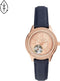 Fossil Stella Crystal-Accented Quartz Watch ME3212 - Rose Gold/Navy Like New