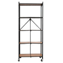 ORIGAMI RPR PREASSEMBLED 5-SHELF FOLDABLE RACK TALL & SLIM WOOD INSERTS - BLACK - Like New
