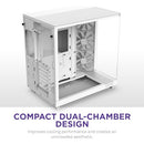 NZXT H6 FLOW COMPACT DUAL-CHAMBER MID-TOWER AIRFLOW CASE - WHITE - Like New