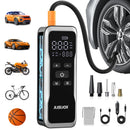 JUSUOX TIRE INFLATOR PORTABLE AIR COMPRESSOR DUAL POWER 150PSI - BLACK - Brand New