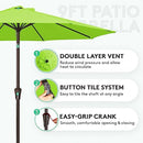 JEAREY 9FT OUTDOOR PATIO UMBRELLA OUTDOOR TABLE UMBRELLA PUSH BUTTON - BEIGE - Like New