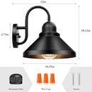 BRIGHTEVER Gooseneck Outdoor Wall Sconces 2-Pack 10.23" Large - Black - Like New