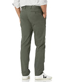 AMAZON ESSENTIALS MEN'S STRAIGHT-FIT WRINKLE-RESISTANT PANT 42W X 28L - OLIVE - Brand New