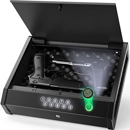 HOLEWOR Gun Safe Biometric Safes for Pistols Two Gun HK443 - Black Like New