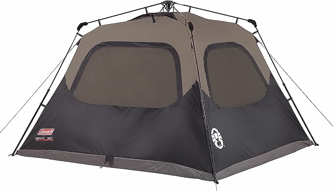 COLEMAN 4-Person Cabin Camping Tent with Instant Setup 2157801 - BROWN Like New
