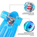 YF YOUFU 22" Skateboard Kids Boys Girls Plastic Deck Cruiser Mini - Blue/LED - Brand New
