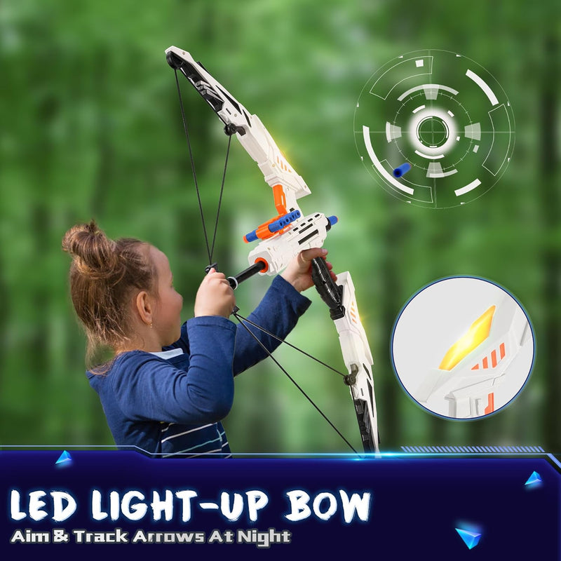 maysida Kids Bow and Arrow Set, 2-Pack, Lights Up, 988-706A - Blue + White Like New