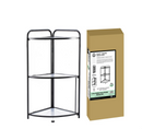 EAST BANK DESIGNS ASSEMBLED BLACK - 3-TIER FOLDABLE CORNER SHELF UNIT - BLACK - Like New