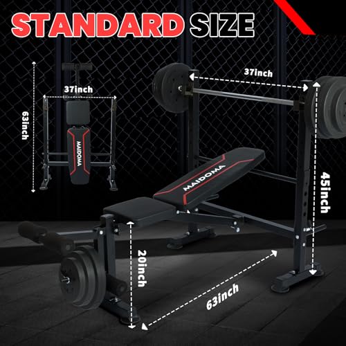 Foldable Weight Bench Set for Home Gym, Incline Decline Bench MA005782R - BLACK - Like New