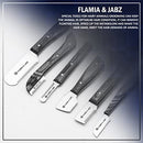 FLAMIA & JABZ FJ PROFESSIONAL STRIPPING KNIFE KIT, 6 PIECES SET - BLACK - Brand New