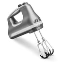 KITCHEN KITCHENAID 6 SPEED HAND MIXER W/FLEX EDGE BEATERS CONTOUR SILVER - Like New