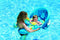 POOLMASTER MOMMY AND ME SWIMMING POOL BABY FLOAT WITH SUN SHADE, 1 CHILD - BLUE - Brand New