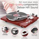Record Player Turntables Belt-Drive Wireless Output Connectivity ATN3600L MM Red - Brand New