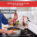BLACK+DECKER Kitchen Wand Cordless Immersion Blender 3 in 1 Multi Tool Set - RED - Like New