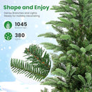 Alupssuc 6ft Prelit Artificial Hinged Christmas Tree, 380 Pre-Lit RGB Lights - Brand New