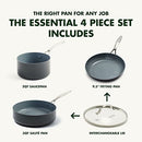 GREENPAN VALENCIA PRO HARD ANODIZED CERAMIC NON-STICK COATING 4-PIECE PAN - GRAY - Like New