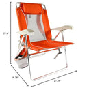 KIJARO COAST TIDAL WAVE CHAIR 5 POSITION TALL BACK -WHEELED FJI SUNSET ORANGE - Brand New