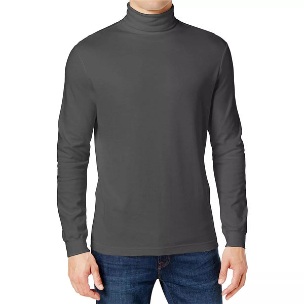 GALAXY BY HARVIC MEN'S LONG SLEEVE TURTLE NECK T-SHIRT - SIZE XL - CHARCOAL - Brand New