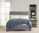 VINCE CAMUTO CLASSIC 100% BASKET WOVEN COTTON FULL/QUEEN BLANKET - DUSTY BLUE - Like New