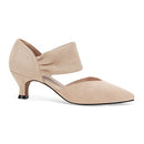 COUTGO WOMENS LOW KITTEN HEEL DRESS SHOES - SIZE: WOMEN 9 - NUDE - Like New