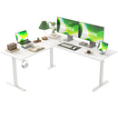 AGILESTIC L SHAPED DESK ADJUSTABLE HEIGHT ELECTRIC CORNER STANDING DESK - WHITE - Like New