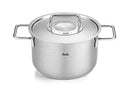 Fissler Pure Stainless Steel 9 Piece Cookware Set Metal Lids - Silver - Brand New