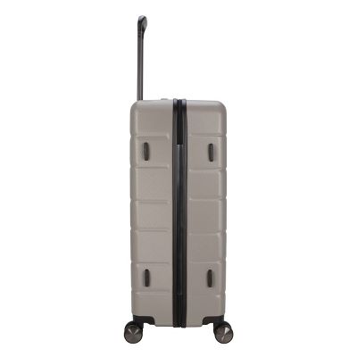 SKYLINE HARDSIDE LARGE CHECKED SPINNER SUITCASE - OXFORD TAN - Like New