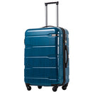 COOLIFE LUGGAGE EXPANDABLE 28" SUITCASE PC+ABS SPINNER BUILT-IN TSA LOCK BLUE - Like New