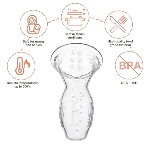 Haakaa Silicone Breastfeeding Manual Milk Pump 4 oz Capacity MHK062 - Clear - Brand New