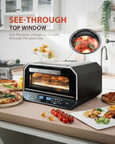 ZACHVO 13-IN-1 INDOOR PIZZA OVEN, 5 PIES/30 MIN - BLACK - Like New
