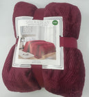 SHERADIAN EMBOSSED FLANNEL BLANKET - SIZE : KING ( 102"X86") - BURGUNDY - Brand New