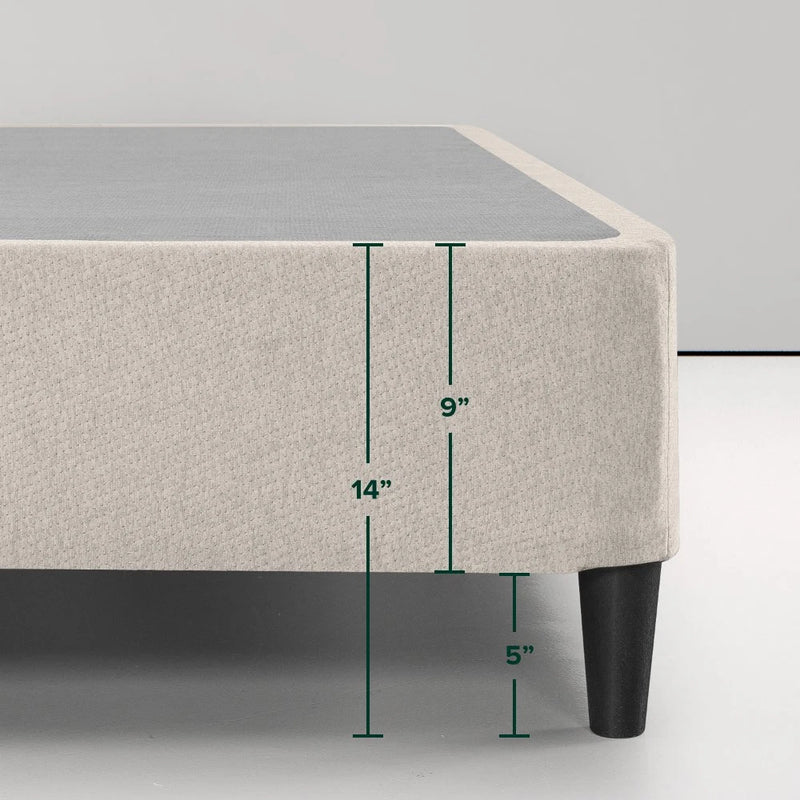 ZINUS METAL BOX SPRING KING SMART 2IN1 BED FRAME REPLACEMENT 14 IN. ADULT ROOM - Like New