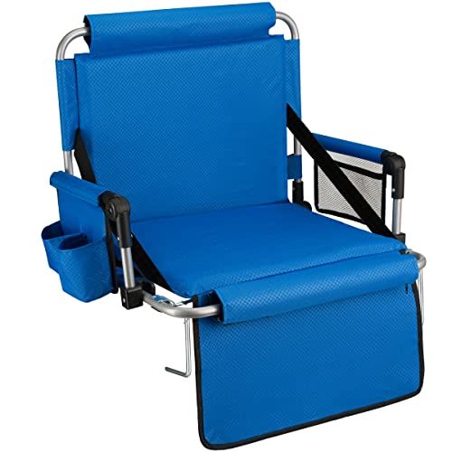 ALPCOUR BLEACHER SEAT BACKREST PREMIUM STADIUM CUSHIONED FOLDABLE - ROYAL BLUE - Like New