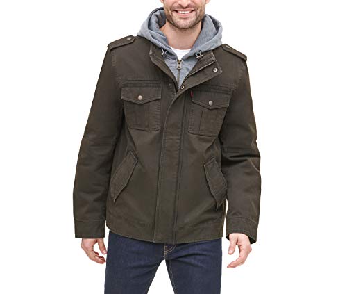 MEN'S LEVI'S® WASHED COTTON SHERPA-LINED JACKET SIZE: MEN M - DARK BROWN - Brand New