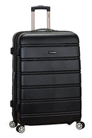 Rockland Melbourne Hardside Expandable Spinner Wheel Luggage Black Checked Large - Brand New