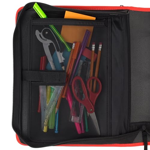 Five Star Zipper Binder, 2 Inch 3-Ring Binder with Round Rings (72538-RED) - RED - Like New