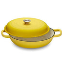 Klee 3.8 Quart Yellow Casserole Dish Lid Enameled Porcelain Cast Iron Cookware - Brand New