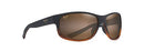 MAUI JIM KAIWI CHANNEL MEN'S POLARIZED SUNGLASSES BROWN STRIPE - BLACK/BROWN - Like New