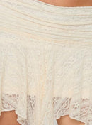 PRINCESS POLLY LIFAS LACE MINI SKIRT SIZE: WOMEN 10 CREAM - Brand New