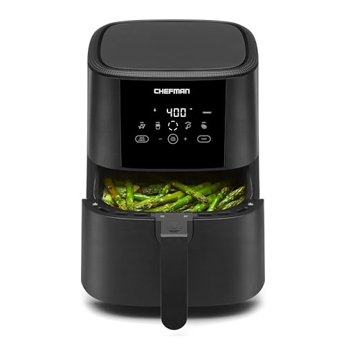CHEFMAN TURBOFRY TOUCH AIR FRYER OIL-FREE DIGITAL CONTROLS 5 QUART - BLACK - Like New