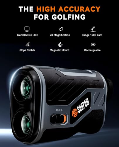 SUNPOW Slope High Precision Golf Rangefinder 1200 Yards 7X C015 - Black/Gray Like New