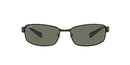 RAY BAN POLARIZED METAL FRAME RECTANGULAR SUNGLASSES BLACKFRAME/POLARIZEDGREEN - Like New
