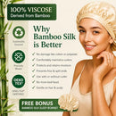 Sleep ‘N Curl Heatless Bamboo Silk Hair Curling Kit with Bonnet - Blue/Green - Brand New